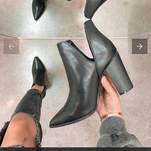 Black booties with cut out